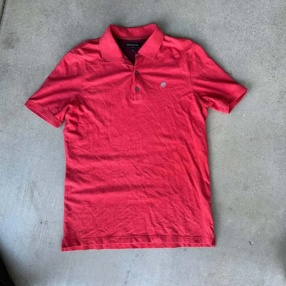 Banana Republic Polo Shirt Size L Red Short Sleeve Logo
